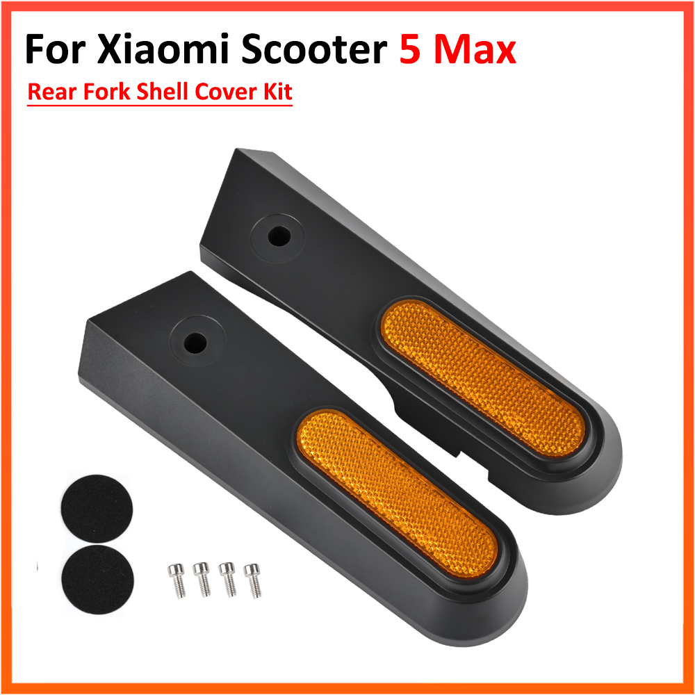 Reflector 5 In 1 - リアフォークシェルカバー Xiaomi 5 最大電動スクーターホイール用プラスチックトリムリフレクターネジ左右 1 ペア部品