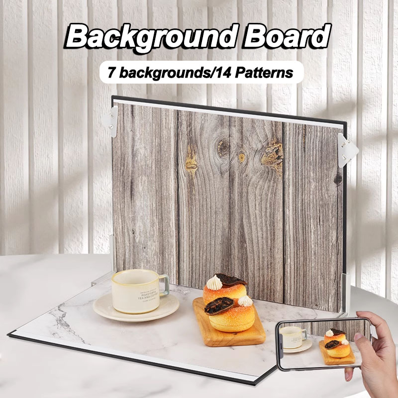 Photography Hacks - 29x21cm写真撮影用背景ボード7枚セット 両面写真背景セット 14種類の木目調スタジオ防水製品写真撮影用小道具