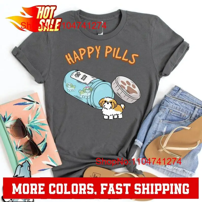 Photography Logo - シーズーハッピーピル Tシャツ犬のペットオウンヴィンテージ洗浄多用途トップ日常着ストレッチストリート