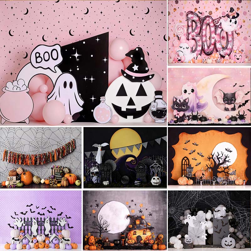 Photography Trick - LS ピンクの幽霊の背景幕 ハロウィン 子供 赤ちゃん 写真小道具
