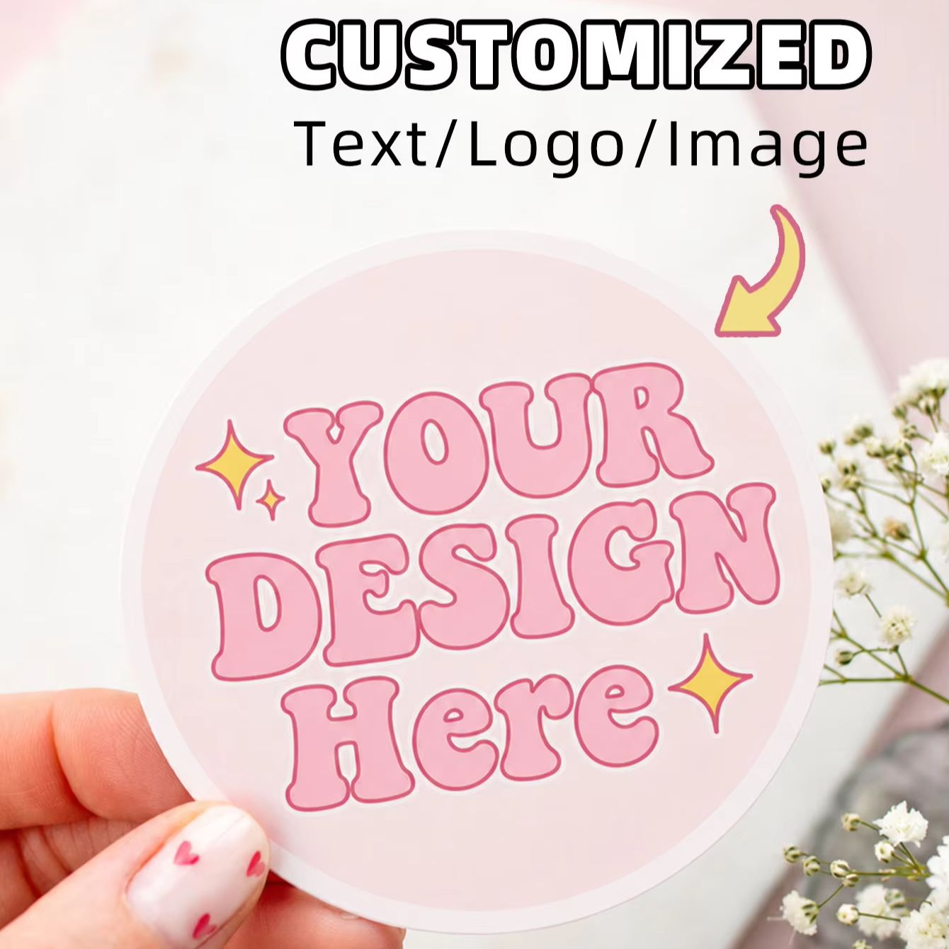 Photography Logo - 3/4CMカスタムラウンドステッカー、ベビーシャワー、石鹸箱、ギフトバッグ、ブランドロゴ、手作りパッケージ用のカスタム画像テキストクラフトタグ