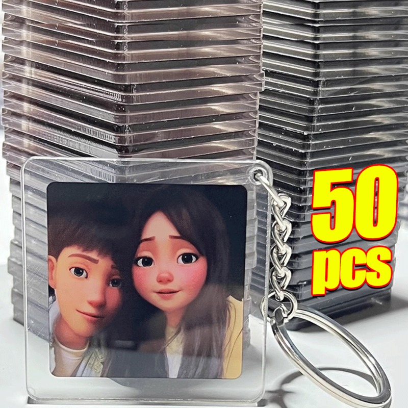 Photography Hacks - 透明フォトフレームキーホルダータッセルスナップインカスタム挿入写真アクリルブランクキーリングクリアブランク画像ペンダント