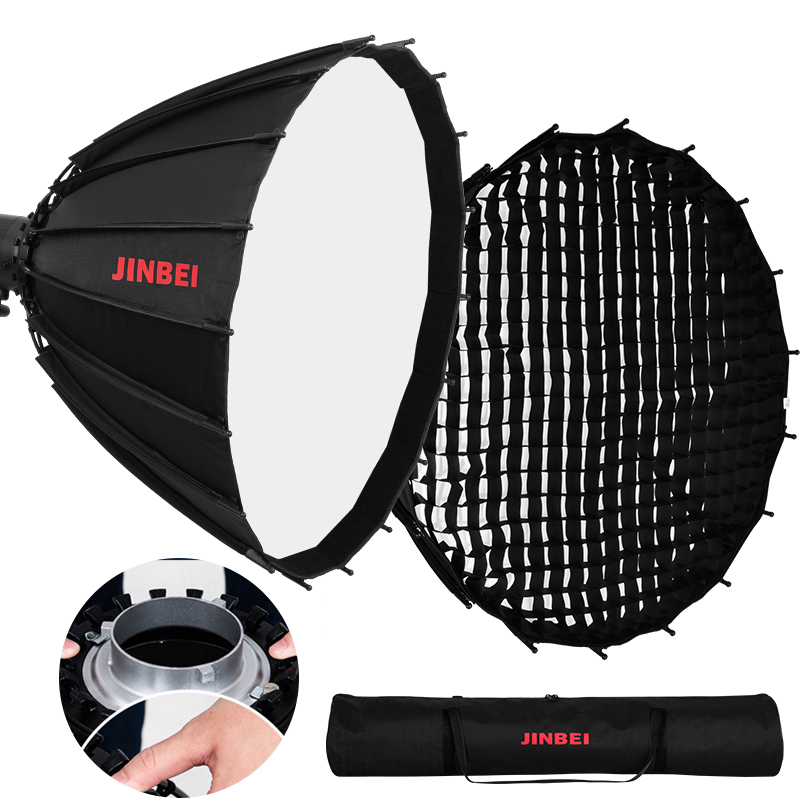 JINBEI 120cm深型反射パラボリックスピードライトソ - Photography Umbrella Diffuser のレビューと価格