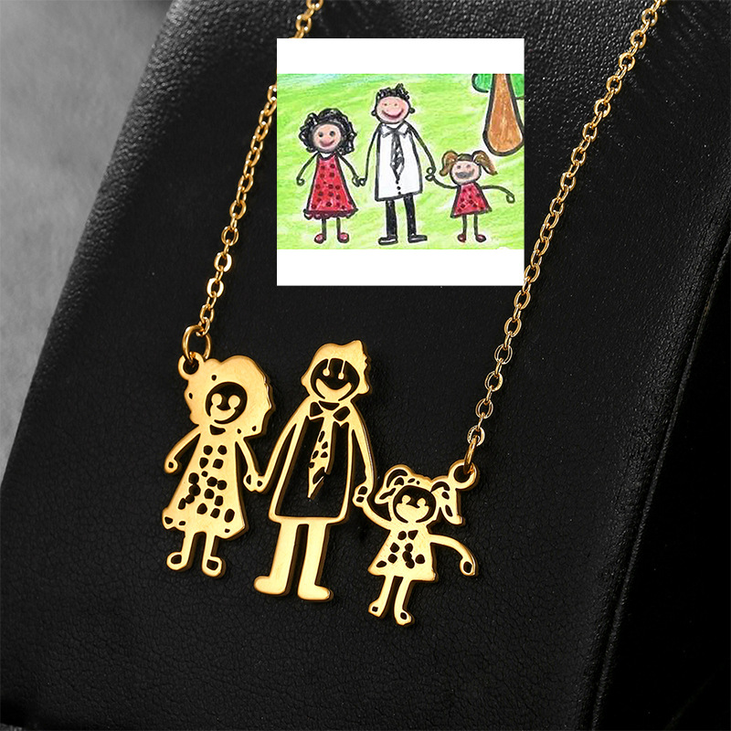 DIY カスタムロゴ子供の絵のペンダントネックレスパーソナラ - Photography Logo のレビューと価格