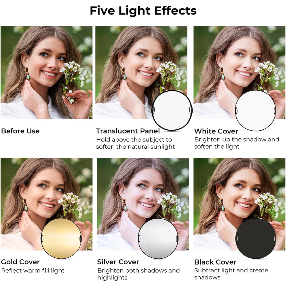 MYOBO折りたたみ式ライトリフレクター、キャリングケース付 - Reflector 5 In 1 のレビューと価格