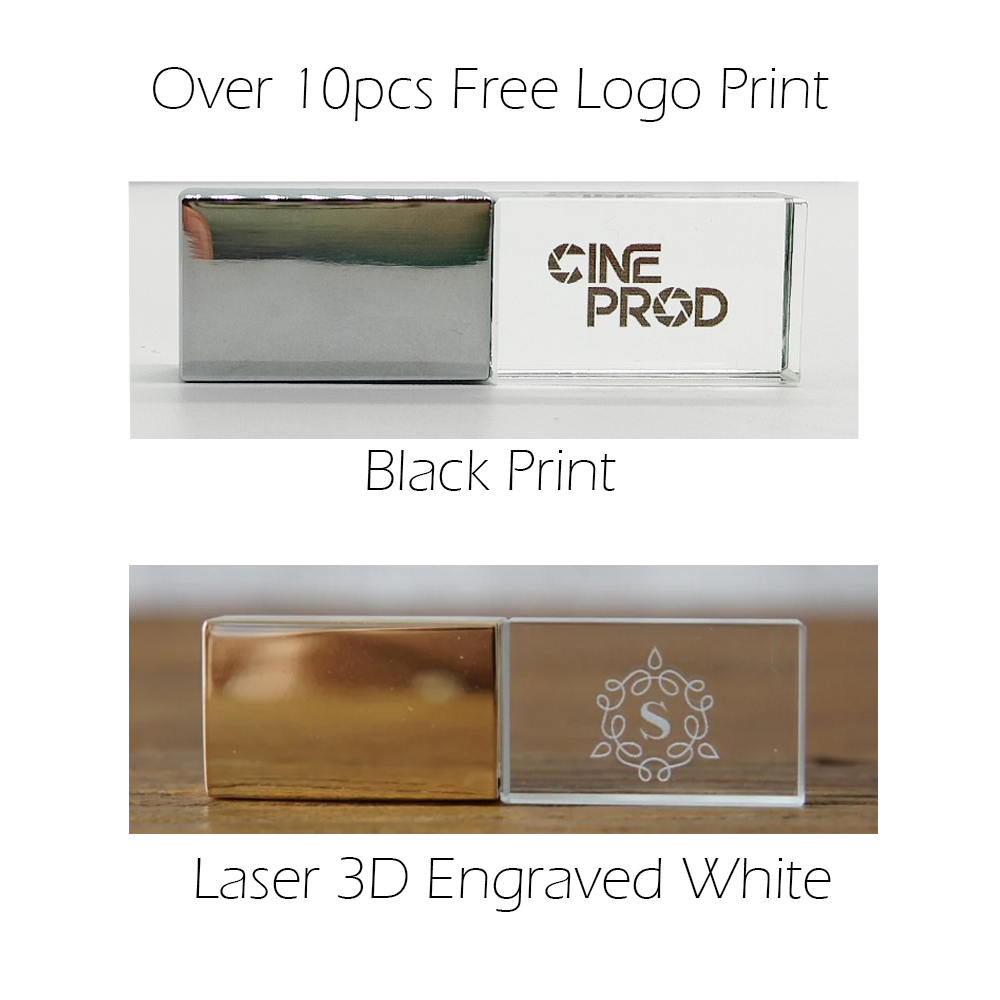 10個の無料プリントロゴクリスタルUSBフラッシュドライブ、 - Photography Logo のレビューと価格