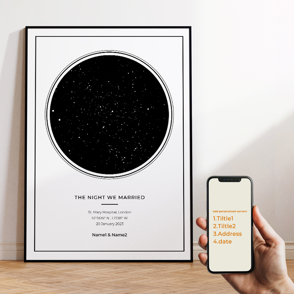 現代風カスタムパーソナライズ夜空星図ウォールアートキャンバス - Photography Style のレビューと価格