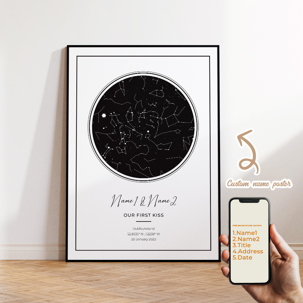 現代風カスタムパーソナライズ夜空星図ウォールアートキャンバス - Photography Style のレビューと価格