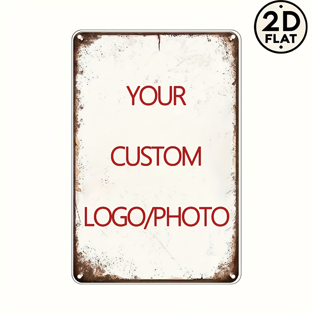 カスタムメタルティンサイン、オリジナルテキストメッセージ、ロ - Photography Logo のレビューと価格